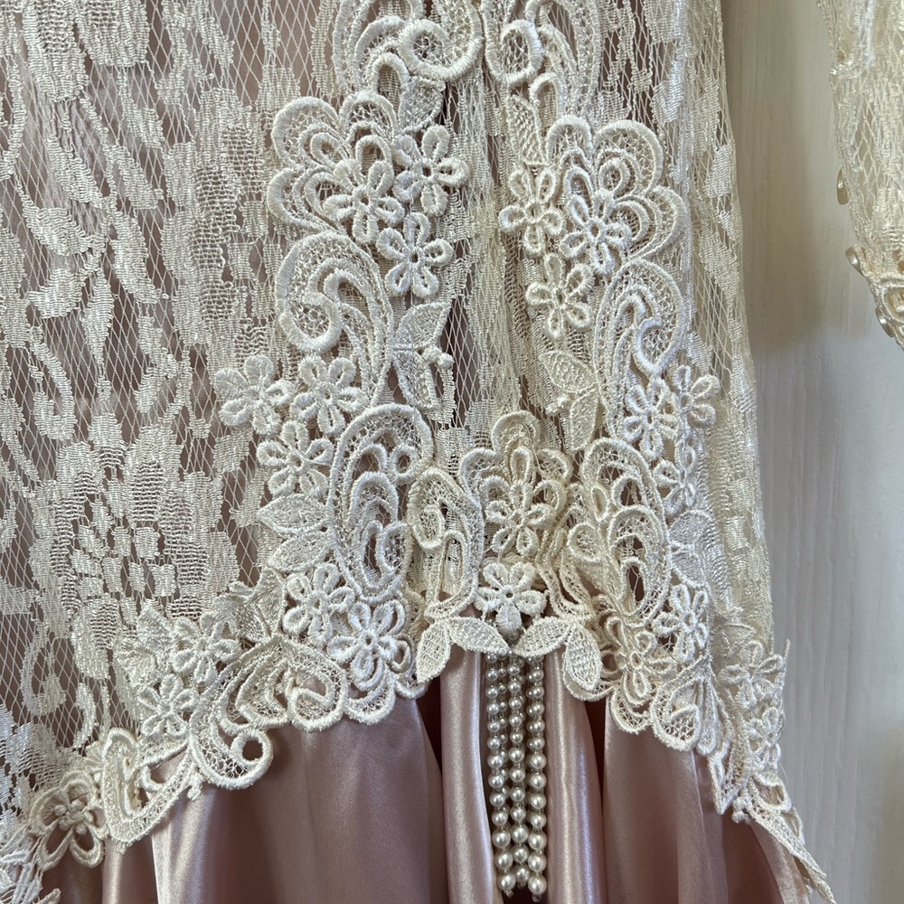 Vintage Cachet by Bari Protas Lace & Satin 80s Bridal Romantic Cottagecore  9/10 - Picture 8 of 8